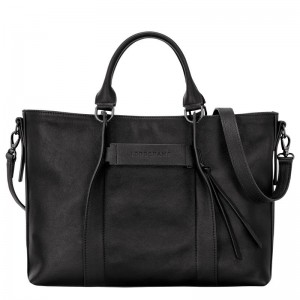 Bolsa de Mano Longchamp 3D L Mujer Negras | 8209-IWDXB