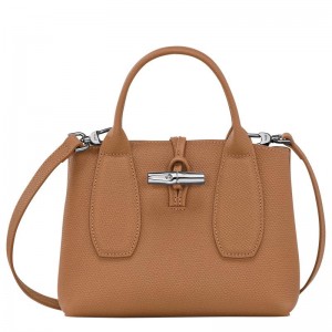 Bolsa de Mano Longchamp Roseau S Mujer Marrones | 4810-FVNBJ