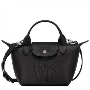 Bolsa de Mano Longchamp x Robert Indiana XS Mujer Negras | 9702-CXDJE