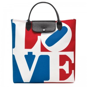 Bolsa de Mano Longchamp x Robert Indiana L Mujer Blancas | 4126-KYFLH