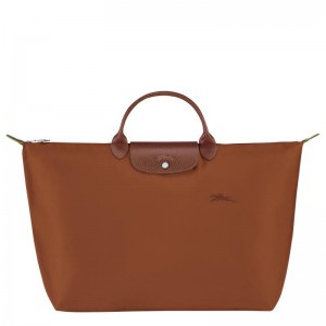 Bolsas de Viaje Longchamp Le Pliage Green S Hombre Marrones | 9564-VQZHM