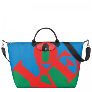 Bolsas de Viaje Longchamp x Robert Indiana Hombre Red/Navy | 6192-CKIPB