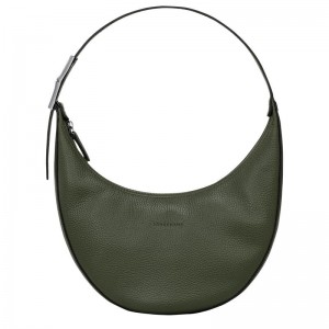 Bolso Hobo Longchamp Roseau Essential M Mujer Kaki | 1683-XBIDH