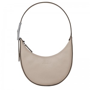 Bolso Hobo Longchamp Roseau Essential S Mujer Gris | 5837-TZXRI