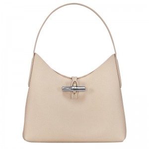 Bolso Hobo Longchamp Roseau M Mujer Blancas | 3056-CFIEL