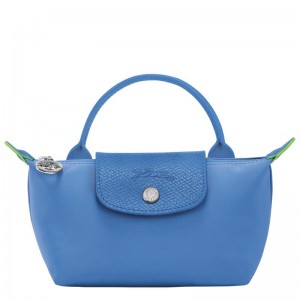 Bolso Pequeño Longchamp Le Pliage Green with handle Hombre Azules | 6341-IQFTP