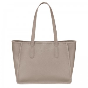 Bolso Tote Longchamp Le Foulonné L Mujer Gris | 8136-DIJOC