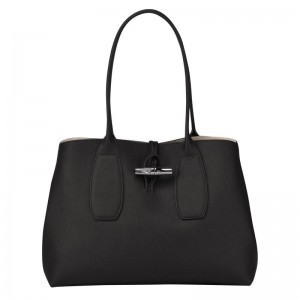 Bolso Tote Longchamp Roseau L Mujer Negras | 6952-SPRCT