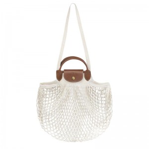 Mesh Bag Longchamp Le Pliage Filet L Mujer Blancas | 1578-TKVAZ