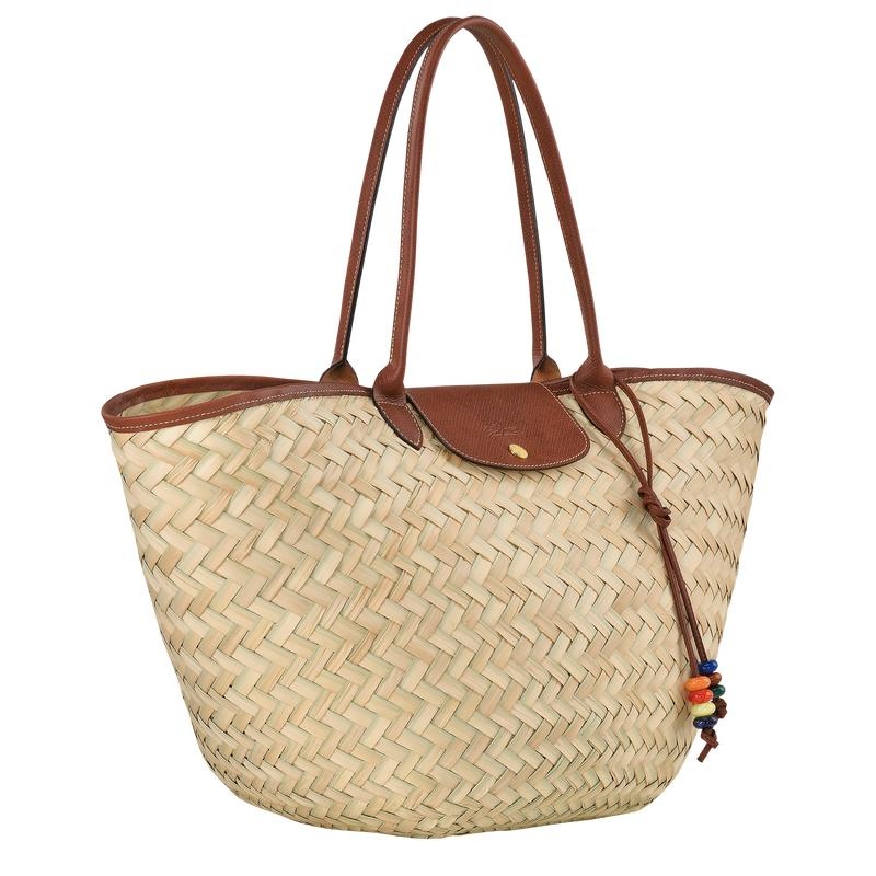 Basket Bag Longchamp Le Panier Pliage XL Mujer Marrones | 3648-NIVWS