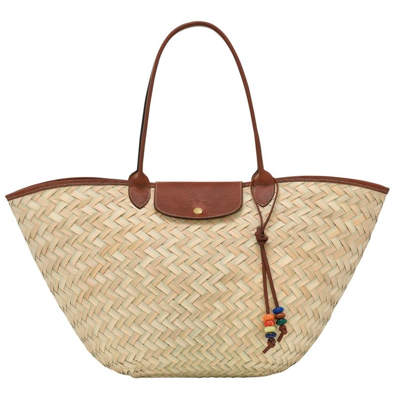 Basket Bag Longchamp Le Panier Pliage XL Mujer Marrones | 3648-NIVWS