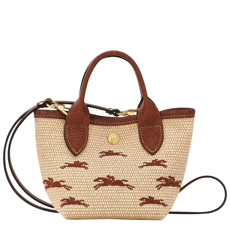 Basket Bag Longchamp Le Panier Pliage XS Mujer Marrones | 9257-DGYNS