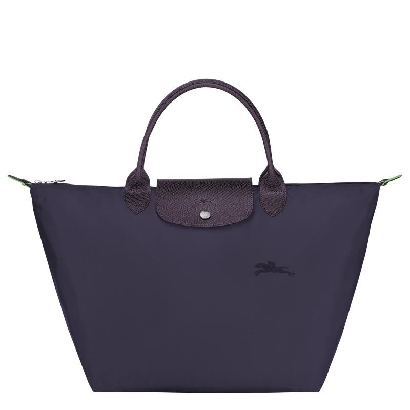 Bolsa de Mano Longchamp Le Pliage Green M Mujer Moradas | 8760-OMXBT