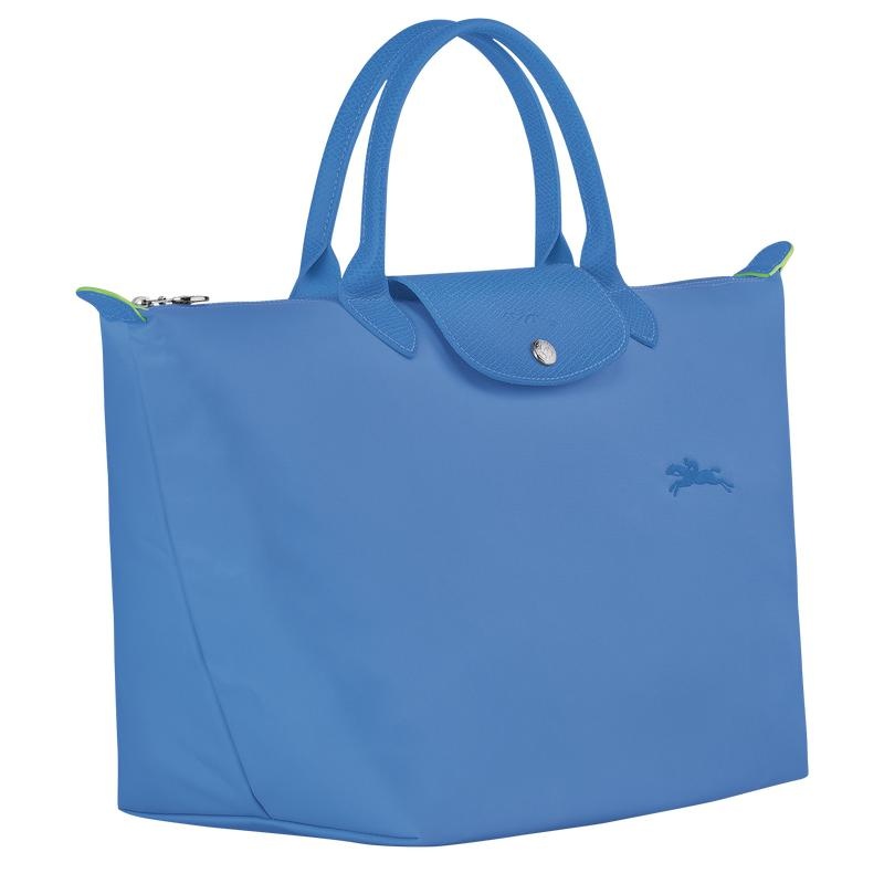 Bolsa de Mano Longchamp Le Pliage Green M Mujer Azules | 9526-DUJIM