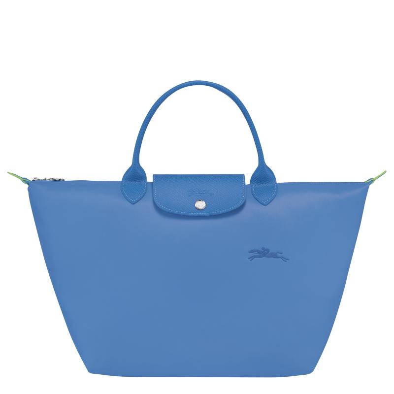 Bolsa de Mano Longchamp Le Pliage Green M Mujer Azules | 9526-DUJIM