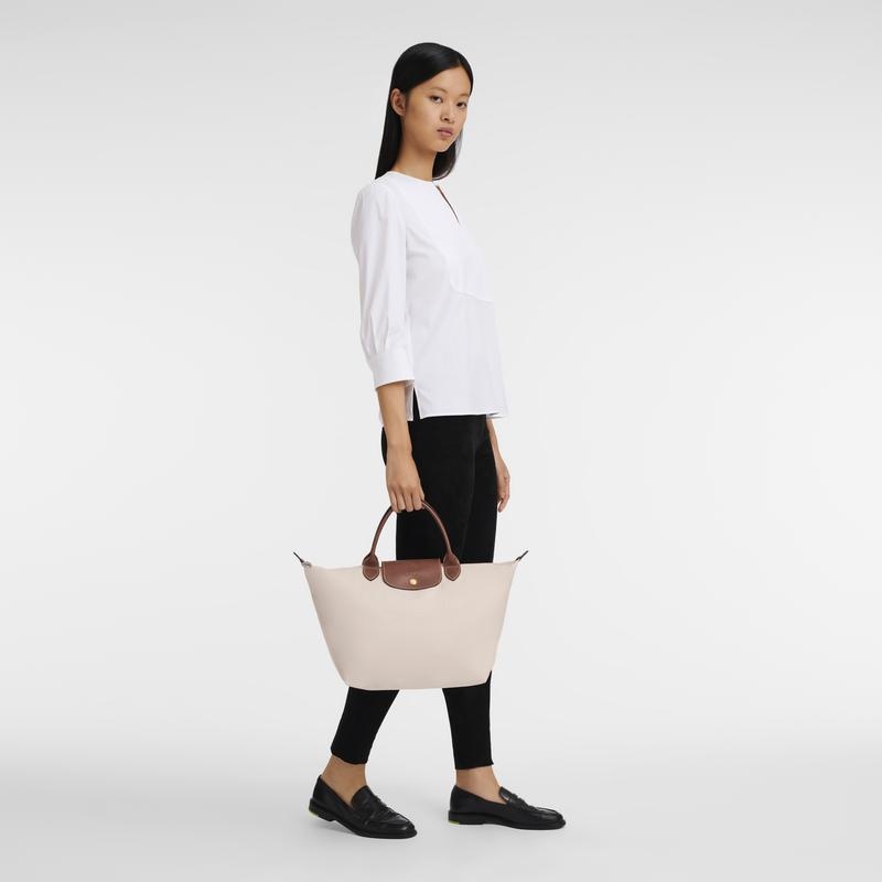 Bolsa de Mano Longchamp Le Pliage Original M Mujer Blancas | 2364-QCTJB