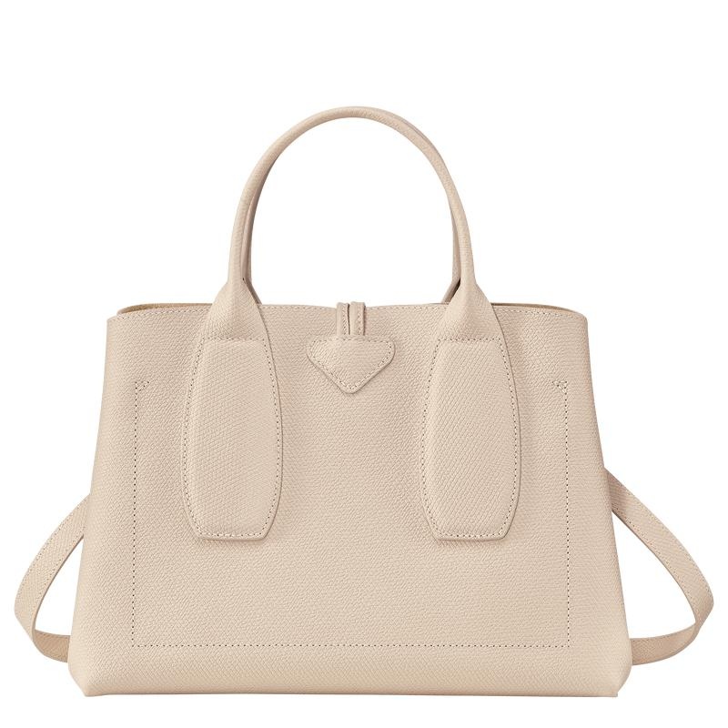 Bolsa de Mano Longchamp Roseau M Mujer Blancas | 9128-MKNVX