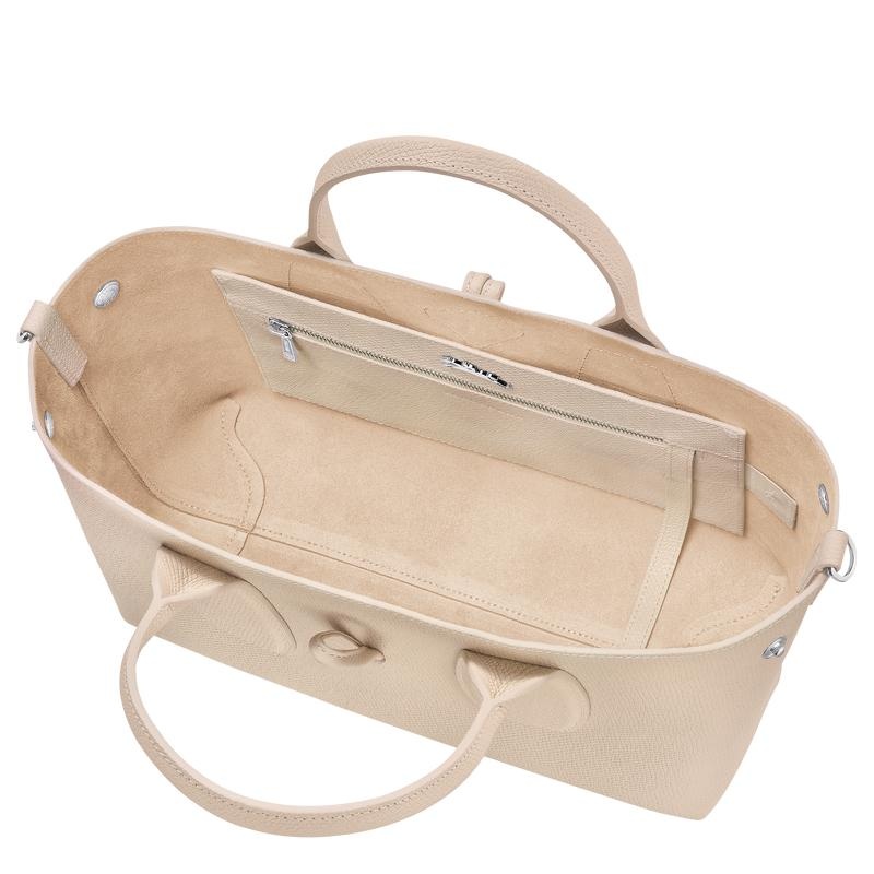 Bolsa de Mano Longchamp Roseau M Mujer Blancas | 9128-MKNVX