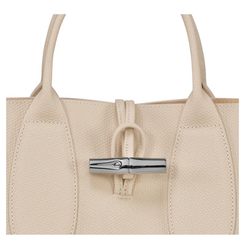 Bolsa de Mano Longchamp Roseau M Mujer Blancas | 9128-MKNVX