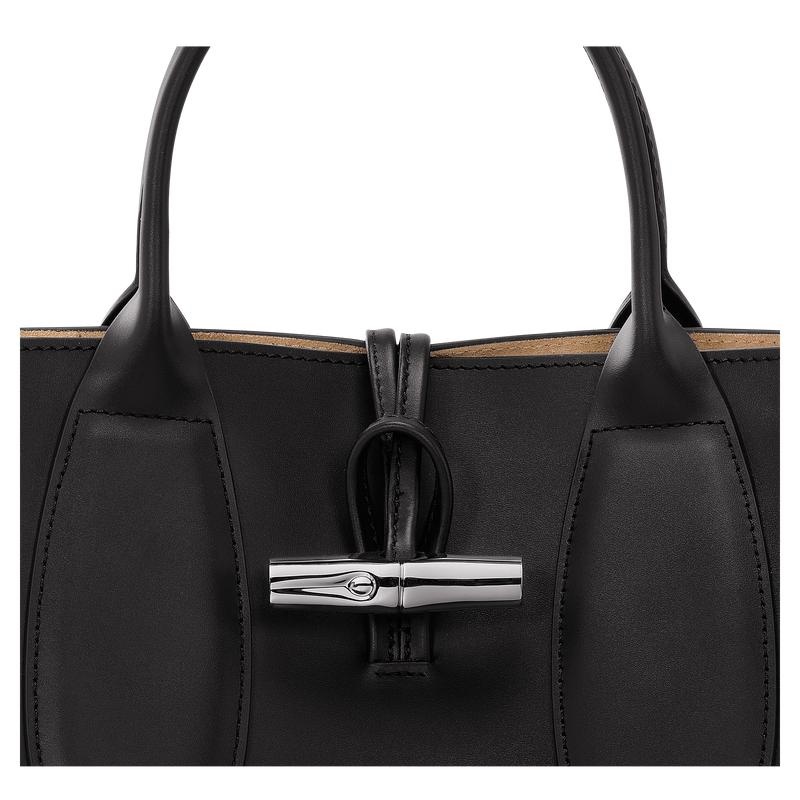 Bolsa de Mano Longchamp Roseau M Mujer Negras | 6024-YZSBN