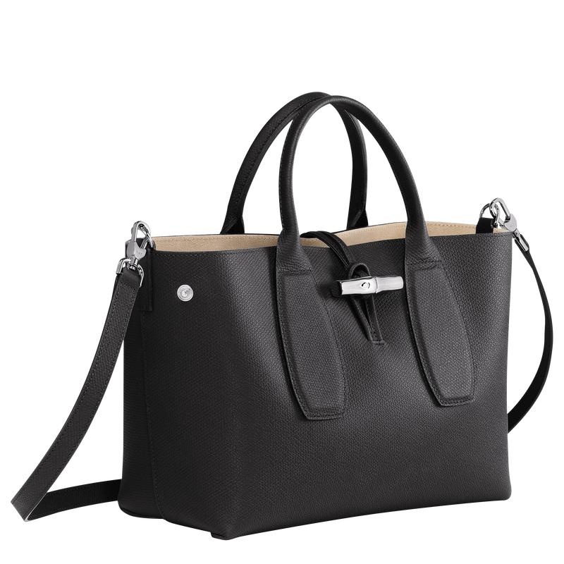 Bolsa de Mano Longchamp Roseau M Mujer Negras | 1502-VFDEC