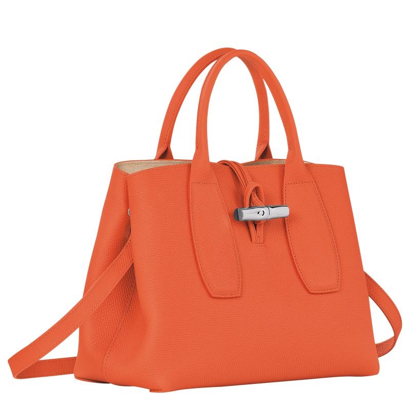 Bolsa de Mano Longchamp Roseau M Mujer Naranjas | 6392-ZGBND