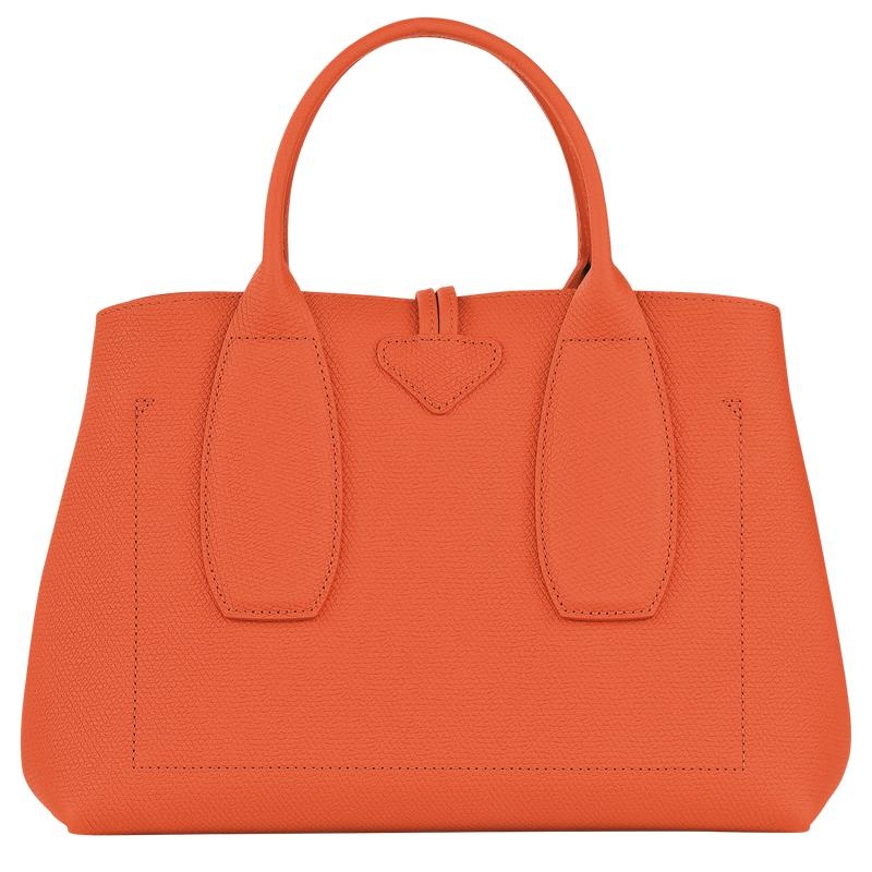 Bolsa de Mano Longchamp Roseau M Mujer Naranjas | 6392-ZGBND