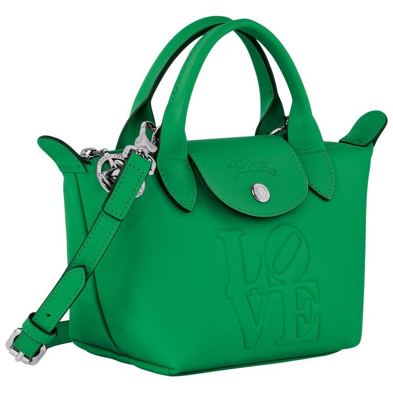 Bolsa de Mano Longchamp x Robert Indiana XS Mujer Verde | 6751-EQFDT