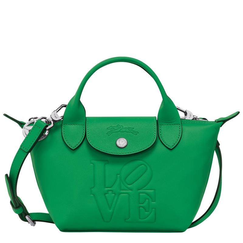 Bolsa de Mano Longchamp x Robert Indiana XS Mujer Verde | 6751-EQFDT