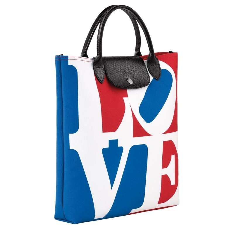 Bolsa de Mano Longchamp x Robert Indiana L Mujer Blancas | 4126-KYFLH