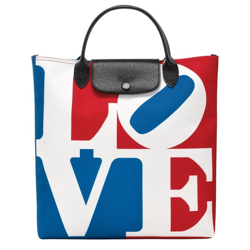 Bolsa de Mano Longchamp x Robert Indiana L Hombre Blancas | 8240-GQIBY