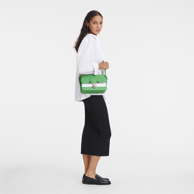 Bolsas Hombro Longchamp Box-Trot M Mujer Verde | 8945-DNEFA