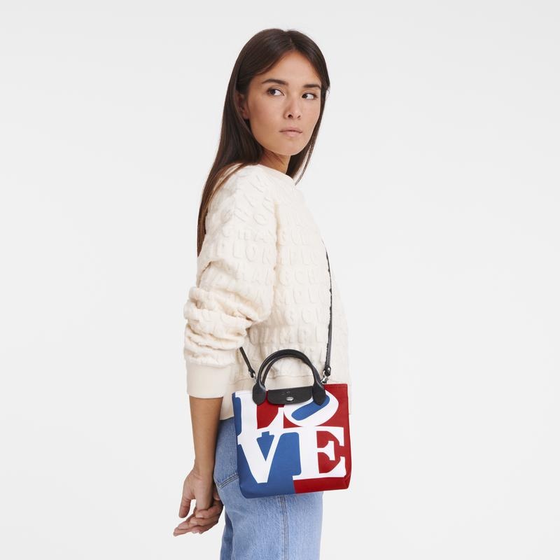 Bolsas Hombro Longchamp x Robert Indiana XS Hombre Blancas | 2816-NAPYU