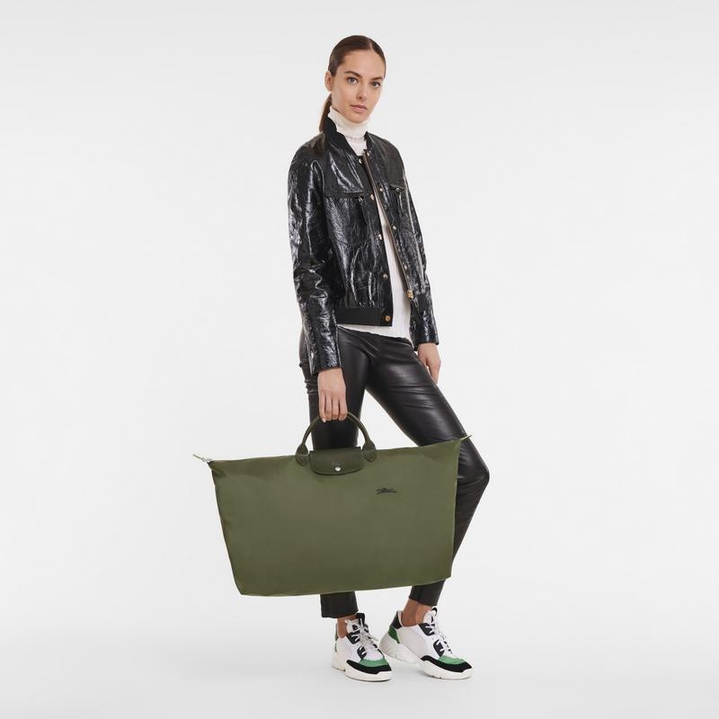 Bolsas de Viaje Longchamp Le Pliage Green M Mujer Verde | 4081-UDIQT