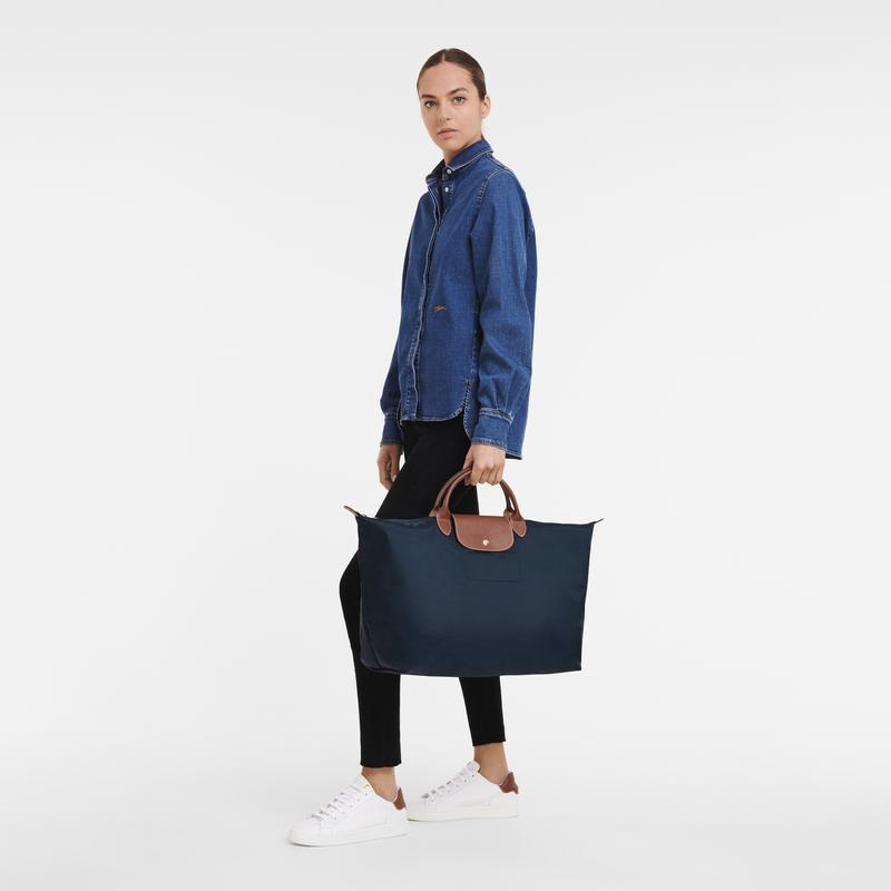 Bolsas de Viaje Longchamp Le Pliage Original S Mujer Azul Marino | 2963-LKHTN