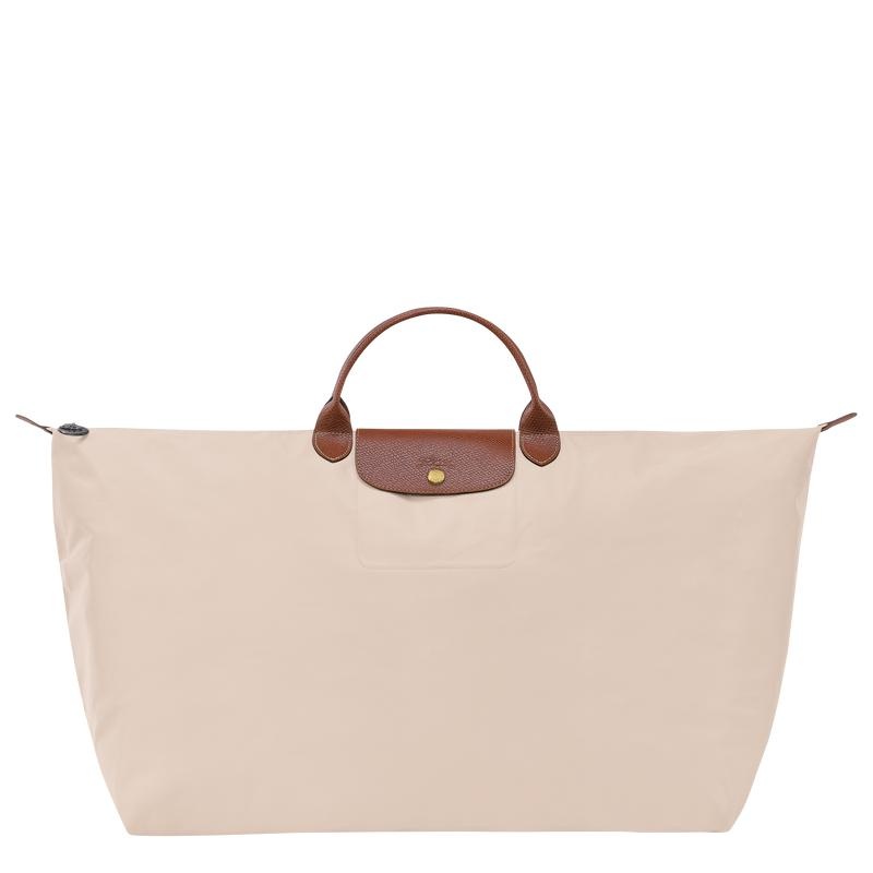 Bolsas de Viaje Longchamp Le Pliage Original M Hombre Blancas | 1065-IQOBY