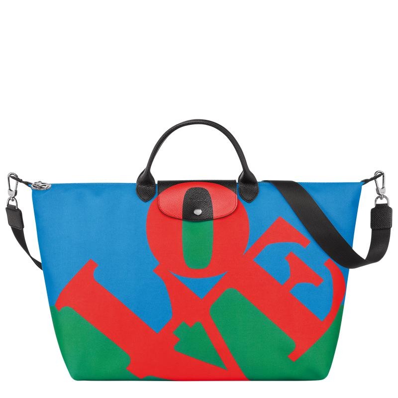 Bolsas de Viaje Longchamp x Robert Indiana Hombre Red/Navy | 6192-CKIPB