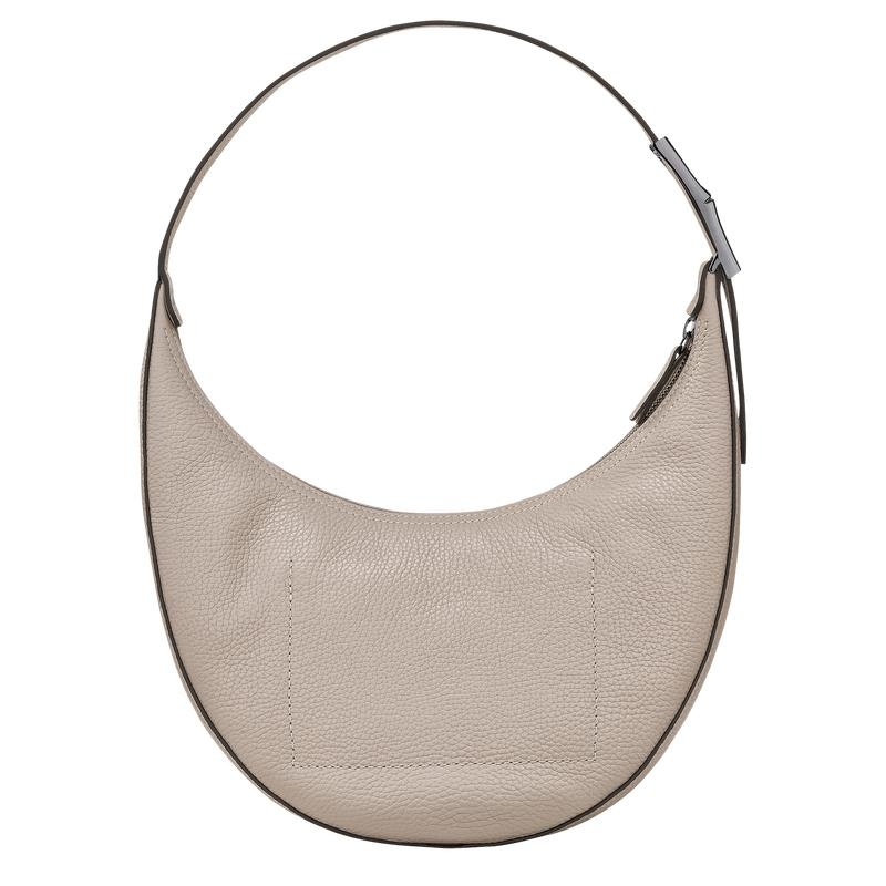 Bolso Hobo Longchamp Roseau Essential M Mujer Gris | 7543-FVMAZ