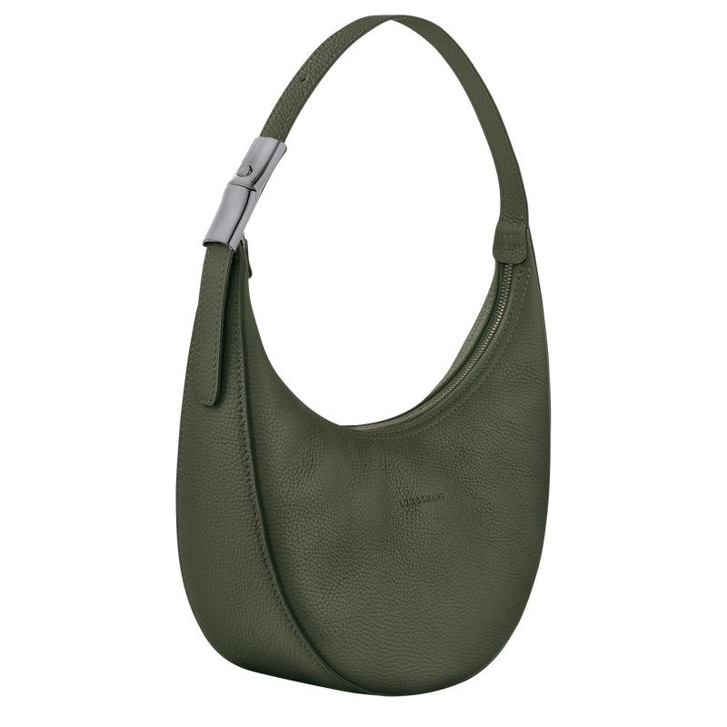 Bolso Hobo Longchamp Roseau Essential M Mujer Kaki | 1683-XBIDH