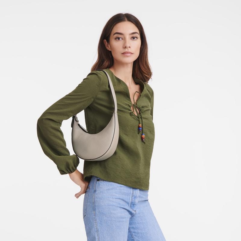 Bolso Hobo Longchamp Roseau Essential S Mujer Gris | 5837-TZXRI