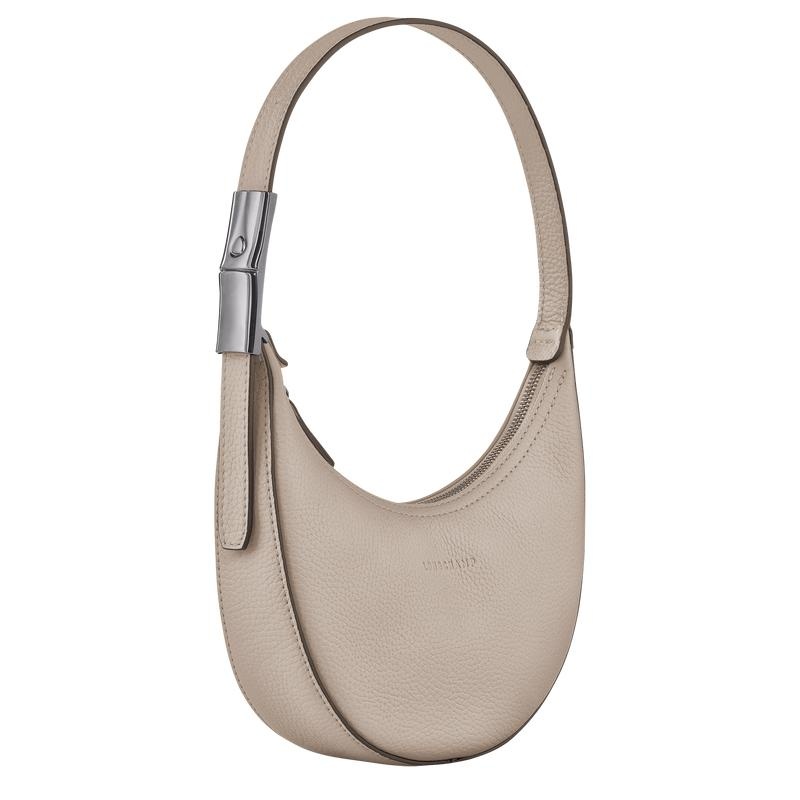 Bolso Hobo Longchamp Roseau Essential S Mujer Gris | 5837-TZXRI