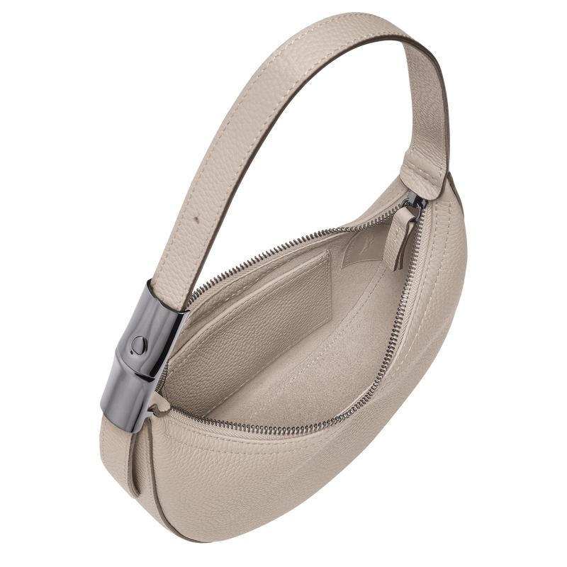 Bolso Hobo Longchamp Roseau Essential S Mujer Gris | 5837-TZXRI