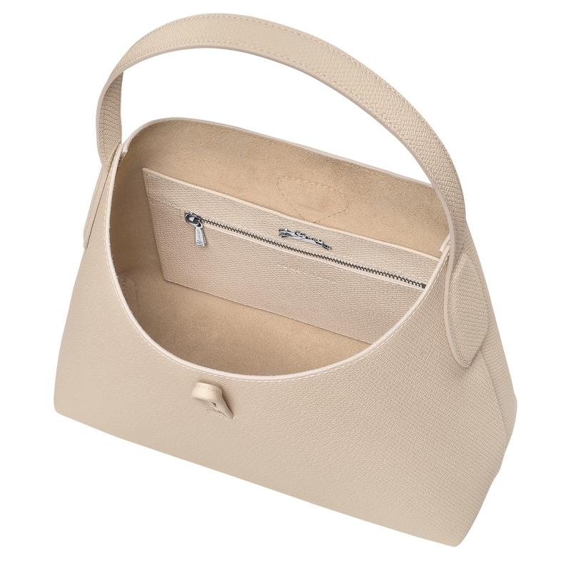 Bolso Hobo Longchamp Roseau M Mujer Blancas | 3056-CFIEL