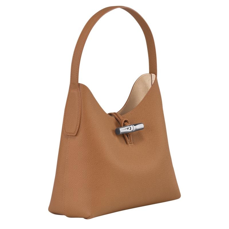 Bolso Hobo Longchamp Roseau M Mujer Marrones | 0245-AHCZQ