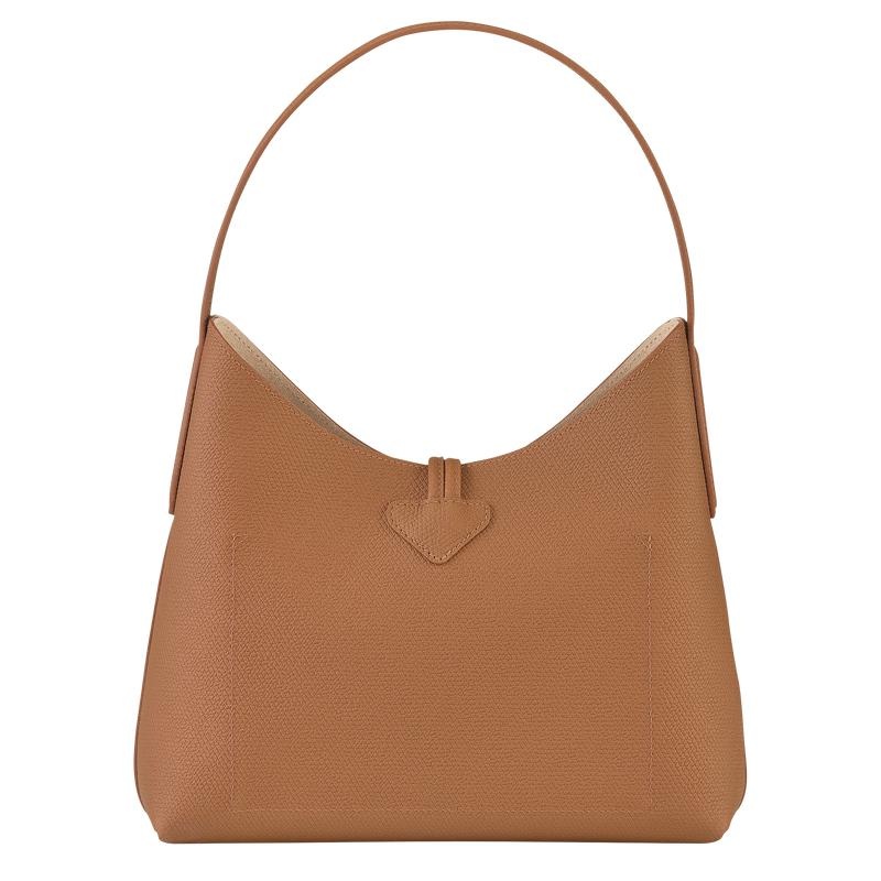 Bolso Hobo Longchamp Roseau M Mujer Marrones | 0245-AHCZQ