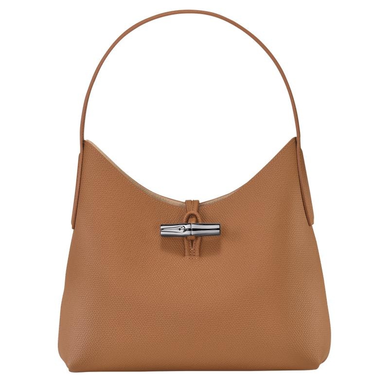 Bolso Hobo Longchamp Roseau M Mujer Marrones | 0245-AHCZQ