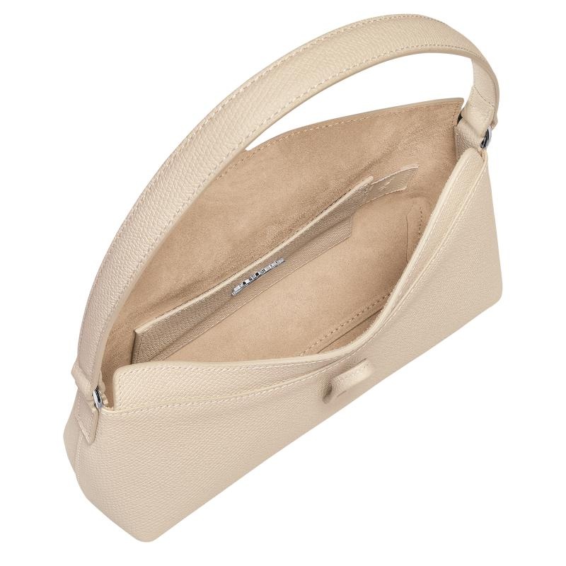 Bolso Hobo Longchamp Roseau S Mujer Blancas | 7459-TSJXV