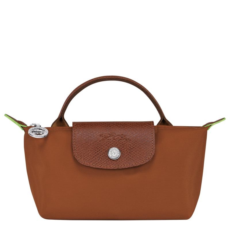 Bolso Pequeño Longchamp Le Pliage Green with handle Mujer Marrones | 7153-KRCPW