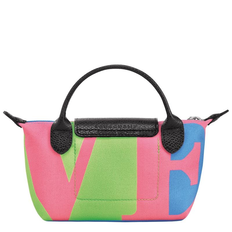 Bolso Pequeño Longchamp x Robert Indiana Hombre Rosas | 9687-QNDVU