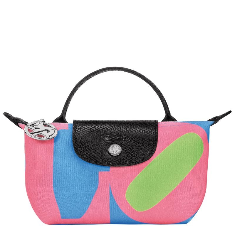 Bolso Pequeño Longchamp x Robert Indiana Hombre Rosas | 9687-QNDVU